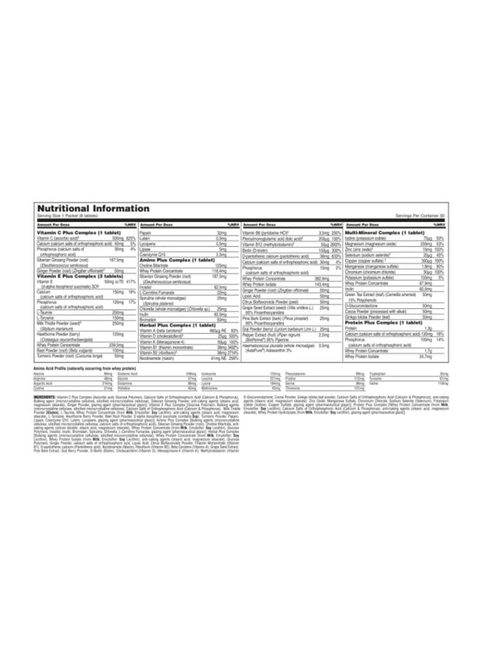 Animal Pak New BACK Animal Pak New BACK