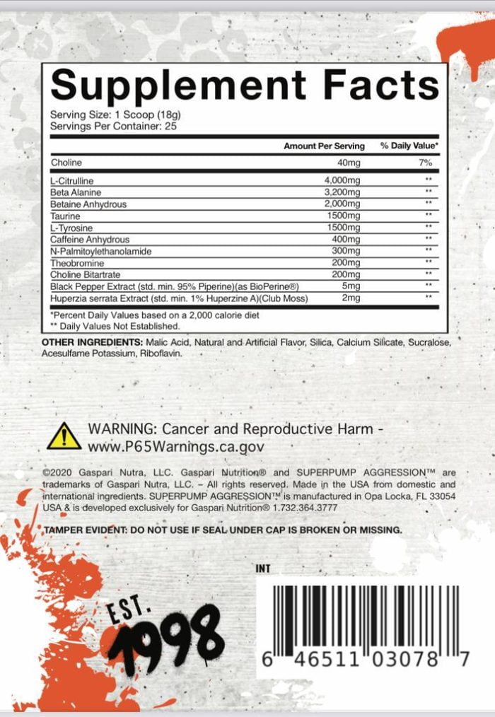 Gaspari Nutrition SuperPump Aggression Gaspari Nutrition SuperPump Aggression