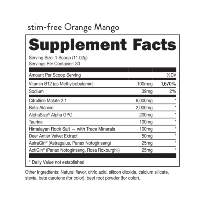 Bucked Up Stim Free Pre-Workout Bucked Up Stim Free Pre-Workout