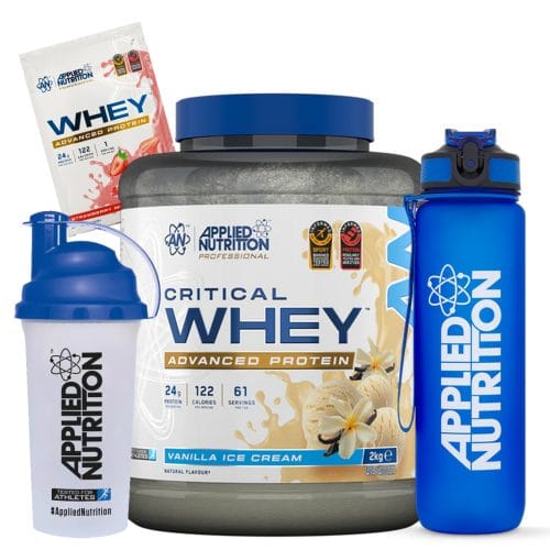 Applied Nutrition Critical Whey Protein 2kg + Training Bundle