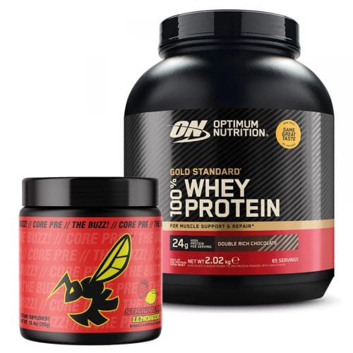 THE BUZZ! CORE PRE + GOLD STANDARD WHEY STACK