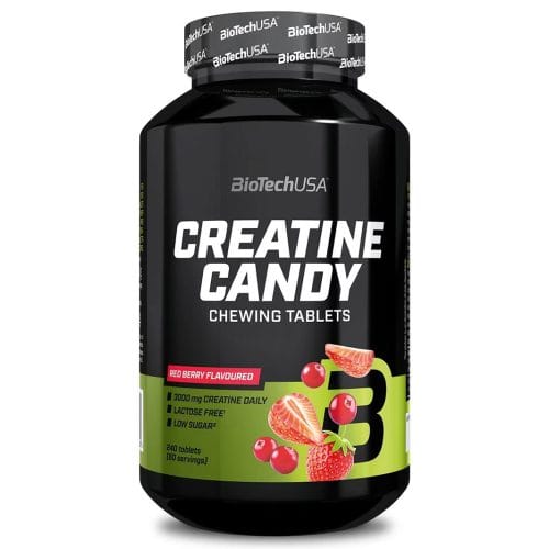 BioTechUSA Creatine Candy Chewing Tablets, Red Berry - 240 tablets