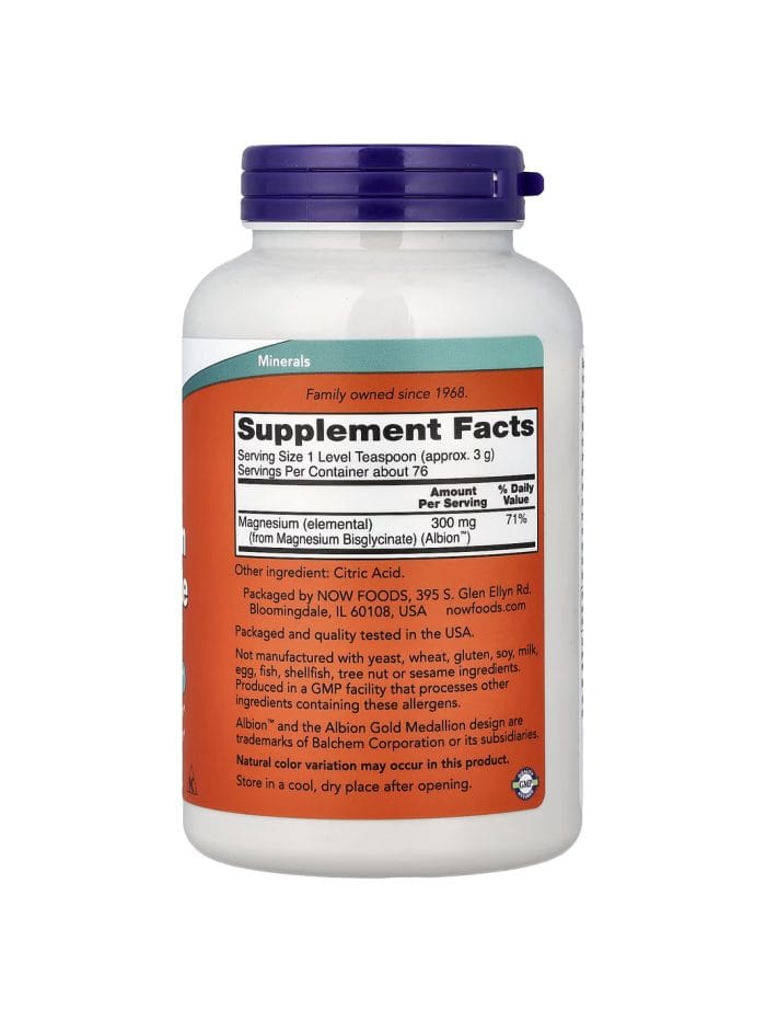 Now Mag Bisglycinate Powder Back Now Mag Bisglycinate Powder Back