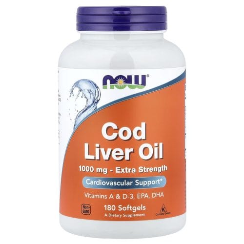 NOW Foods Cod Liver Oil 1000mg Extra Strength - 180 softgels