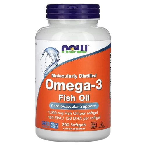 NOW Foods Omega-3 Fish Oil Molecularly Distilled - 200 softgels